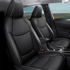 AOMSAZTO Custom Fit for Toyota Corolla Cross Hybrid 2023 2024 2025 Faux Leather Car Seat Covers Full Set Compatible Airbag Corolla Cross Hybrid S,SE,XSE Seat Protector Sedan Black