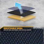 Cat MeshFlex Blue & Black Rear Seat Cover for Car – Durable Canvas & Mesh Design 60/40 Split Bench Protector for Cars, Trucks & SUVs – Back Seat Cover for Rear Bench – Interior Car Accessory