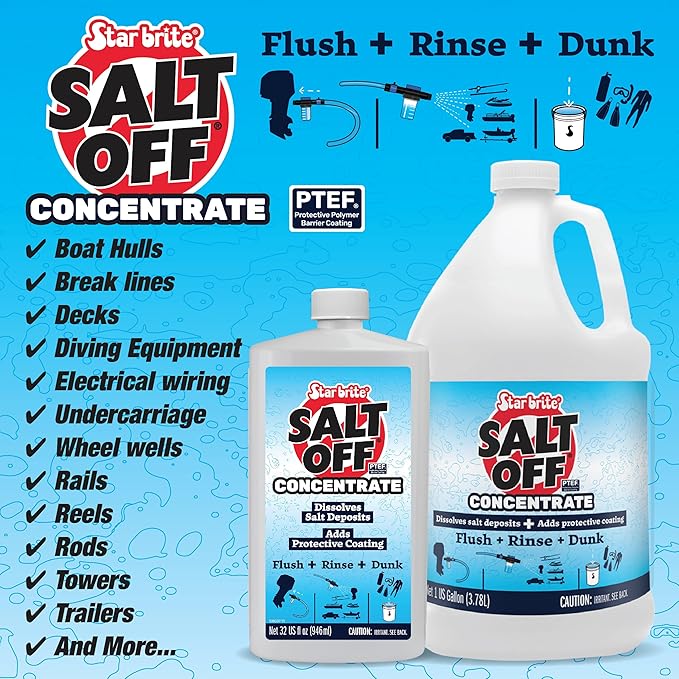 STAR BRITE Salt Off Concentrate - Ultimate Salt Remover Wash & Marine Engine Flush for Boats, Vehicles, Trailers, and More - 128 OZ Gallon (093900N)