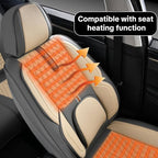 Light Taupe Car Seat Covers for Ford Bronco Sport 2021-2025 Car Seat Cover, Premium Leather, Full Set of 5 Seats, Waterproof, with Lumbar Support, Beautify Interior