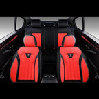 FLORICH Rear Seat Covers Leather Car Seat Covers Waterproof Back Seat Cover Automotive Seat Covers Universal Seat Cushion Protector for Most Cars Trucks SUV-Black&Red