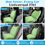 HAPPEGEAR Happeseat Waterproof Car Seat Cover & Protector – Universal Fit Car Seat Towel Cover – Non-Slip Backing, Easy Install & Storage, Machine Washable, Fits Front & Back, Green