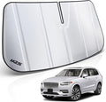 MZS Windshield Sun Shade Compatible with XC90 2016-2026, Foldable Car Front Window Sunshade with Storage Pouch, Sun Visor Shield Accessories for Interior Protector