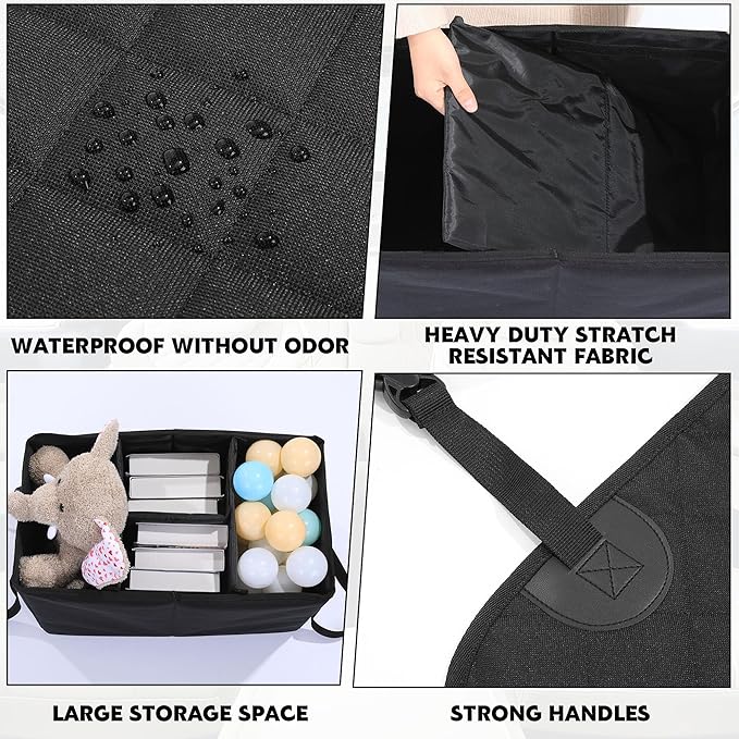HOMBYS Back Seat Extender for Dogs,Dog Car Seat Cover with Storage Car Organizer,Dog Car Seat Extender with Storage for Front or Back Seat,Waterproof Scratch Proof Cover for Cars Trucks and SUVs,Large