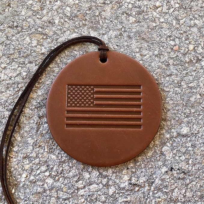 Air Flair | Leather Car Air Freshener | Old Glory | American Flag (Leather Scent)