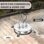 30'' Pressure Washer Surface Cleaner with 4 Wheels - Stainless Steel Surface Cleaner for Pressure Washer Attachment for Concrete, Driveway, Patio, Sidewalk, Deck and Driveways