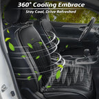 Paffenery 2026 Upgraded Cooling Car Seat Cover Front Seat, 12V-24V Ventilated Cooling Car Seat Cushion, Cooled Seat Cover for Car SUV Truck Universal Fit, Midnight Black