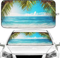 Beach Palm Car Windshield Sun Shade Foldable Sunshade Front Window Cover Sun Visor Protector Accessories (59x27.5 inches)