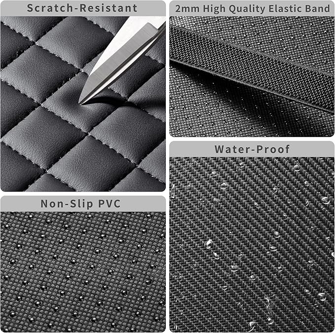 Car Armrest Covers, Vehicle Center Console Cover, Middle Storage Organizer Pads, Dog & Cat Paws Protetor, Nappa Leather, Waterproof, Anti-Slip, Auto Interior Accessories, Black, Size M