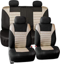 TLH Car Seat Covers Premium 3D Air Mesh Automotive Seat Covers Full Set Beige Seat Covers Airbag Compatible and Split Rear Car Seat Cover Universal Fit Interior Accessories for Cars Trucks and SUV