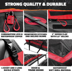 Mockins 45 CuFt XL Waterproof Rooftop Cargo Carrier Bag | 75"x48"x22" Heavy-Duty Car Roof Cargo Carrier for Use with or Without Roof Rack | All-Weather Car Bag with Mat, Lock, Hooks, Straps & Case