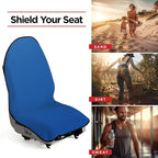 lebogner Car Seat Towel Cover for Post Gym Workout, Running, Swimming, and Hiking, 2 Pack Universal Fit Anti-Slip Waterproof Sweating Bucket Seat Protector for Cars, SUVs and Trucks, Blue