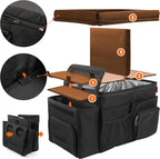 Waterproof Car Organizer with Lid, Car Cooler Bag with Cup Holder and Tissue Box