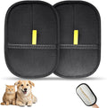 2 Pcs Pets Static Removal Gloves, Reusable Cat Dog Electrostatic Hair Remover Grooming Glove Tool (2 Pcs Black)