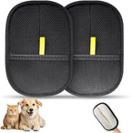 2 Pcs Pets Static Removal Gloves, Reusable Cat Dog Electrostatic Hair Remover Grooming Glove Tool (2 Pcs Black)