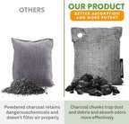 Charcoal Odor Absorber for Strong Odor (6 Pack, 100g each), Bamboo Charcoal Air Purifying Bag, Basement Musty Odor Eliminator Deodorizer, Activated Charcoal Odor Absorber for Closet, Shoe, Car