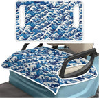 Golf Cart Seat Covers, Blue Golf Cart Seat Towel Blanket Club Car for Golf Lover, Wave Golf Cart Accessories, Keep Seat Comfortable and Cool for 2-Seat Golfs Carts, Gifts for Christmas Thanksgiving