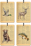 Vintage Mallard Duck deer dog fish Car Air Freshener 4 Pcs,Rustic Farmhouse Farm Animal Air Freshener Hanging for Cars Books Closet Drawer,Mallard Duck Lover Gifts Car Accessories for Women Men