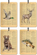 Vintage Mallard Duck deer dog fish Car Air Freshener 4 Pcs,Rustic Farmhouse Farm Animal Air Freshener Hanging for Cars Books Closet Drawer,Mallard Duck Lover Gifts Car Accessories for Women Men
