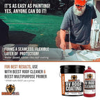 BEEST RV Roof Coating White, 1 Gallon Covers up to 50 sq ft (2 Coats), Solar Reflective & Waterproof Sealant| Elastomeric Leak Repair Coating, Liquid Rubber RV Roof Sealant for Trailers, Camper & More