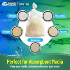 Aquatic Experts Extra Fine Aquarium Media Bag, Durable Drawstring Bags for Fish Tank Filters,150 Micron Mesh, (Extra Fine, 8" x 12" - 3 Pack)