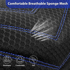 CAR PASS 3D Foam Mesh Leather Car Seat Covers Front Seats, Breathable Front Seat Cover for Cars, Comfortable Universal Fit for SUV Truck Sedan Automotive Anti-Slip Airbag Compatible, Black and Blue