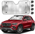 EcoNourAccordion Car Windshield Sun Shade Foldable Reflective UV & Heat Blocker | Front Window Sunshade with 4 Suction Cups, Keeps Interior Cool, Automotive Sun Visor Protector 56" x 26"