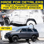 Foam Cannon Pressure Washer Gun, Stubby Foam Sprayer for Car Wash, Power Washer Swivel for Pressure Washers - Incl. Wash Mitt & Microfiber Towel, Ultimate Detailing Kit for Deep Cleaning