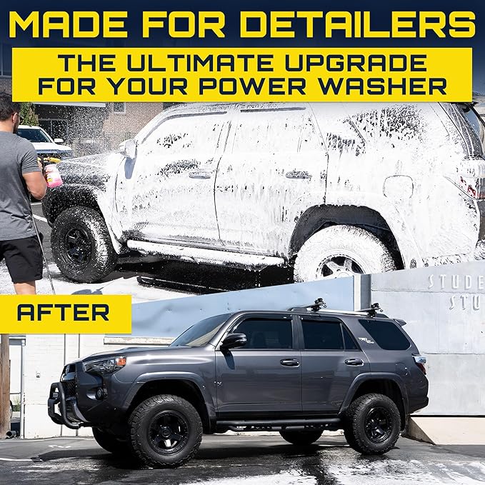 Foam King Foam Cannon for Pressure Washer, Car Wash Soap Sprayer with 1/4" Quick Connector, Wide-Neck Bottle, Adjustable Snow Foam Blaster for Auto Detailing, Trucks, Motorcycles & More