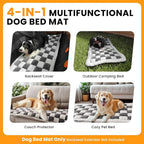 Backseat Dog Bed Mat, Non-Slip Dog Bed for Car Back Seat, Soft & Cozy Dogs Blanket, Washable Travel Pet Mat Seat Protector for Cars, SUVs, Trucks (Grey/White, 51.1" L x 23.6" W x 1.5" Th)