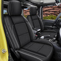 AOMSAZTO Custom Fit Seat Covers for Jeep Wrangler: JL 2018 2019 2020 2021 2022 2023 2024 4-Door Waterproof Leather Car Seats Cover Full Set