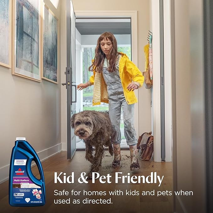 Bissell MultiSurface Floor Cleaning Formula-Crosswave and Spinwave, 17891, 64oz, Removes Everyday Dirt and Grime, Safe on Sealed Hard Floors, Tile, Laminate, Area Rugs, Spring Breeze