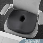 Skechers Seat Cushion Memory Foam,Donut Pillow Office Chair Cushion for Tailbone Pain Relief,Butt Pillow for Office Chair,Car seat Cushion,Long Sitting Office Workers,and Car Drivers,Black