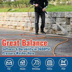YAMATIC Pressure Washer Hose 50 FT, 1/4 Inch 3600 PSI Power Washer Hose M22, Flexible High Pressure Kink Resistant, Copper Connectors – Replacement Pressure Washing Hose for Car and Outdoor Cleaning