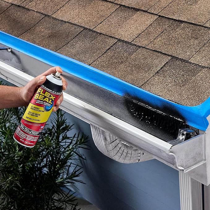 Flex Seal, 14 oz, Black, Stop Leaks Instantly, Waterproof Rubber Spray On Sealant Coating, Perfect for Gutters, Wood, RV, Campers, Roof Repair, Skylights, Windows, and More