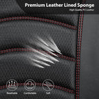 CAR PASS Comfortable 3D Foam Mesh Leather Car Seat Covers Front, Air Cool Mesh Breathable Front Seat Covers for Car, Universal Fit for SUV Truck Sedan Automotive, Airbag Compatible,Black Red