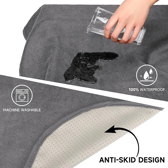 Car Seat Covers 1 Pack Grey Waterproof Towel Car Seat Cover Universal Fit for Most Trucks SUV Fitness Athletes Pets Gym and Water Sport