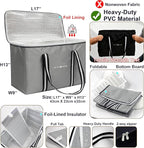 modscape Large Heavy Duty Insulated Grocery Bags–Delivery Bags with Hard Bottom Food Transport,Thermal Bags for Cold and hot Food, Collapsible Cooler for Shopping & Travel, Camping & Beach