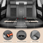 TTX LIGHTING for Chevy Blazer 2019-2026 Car Seat Covers, Breathable Ice Silk & Leather Seat Protector, Cool & Anti-Sweat for Long Driving, Airbag Compatible, 5 Seats Full Set (Black&Gray)