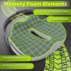 XL Truck Seat Cushion for Truck Driver Seat Cushion - Upgraded Back Support, CertiPUR-US® Certified - Thick Memory Foam, Pain Relief for Hours of Driving, Trucker Approved Big Rig - Gray