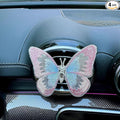 2 Pcs Embroidery Fragrance Butterfly Decoration, Butterfly Car Vent Clips, Embroidery Fragrance Butterfly Car Air Freshener Clip Charm Car Inter Decor Cute Car Accessories for Women Girls-Pink