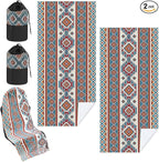 2 Pack Car Seat Towel Covers with Storage Bag 63 x 32 Inch Athletic Running Towel Seat Sweat Washable Non Slip Cover Gift for Car Outdoor Sport Activities (Tuscon Aztec)