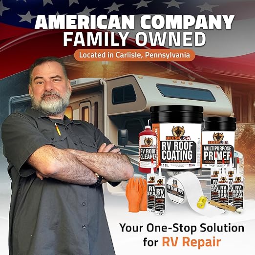BEEST RV Roof Coating White, 1 Gallon Covers up to 50 sq ft (2 Coats), Solar Reflective & Waterproof Sealant| Elastomeric Leak Repair Coating, Liquid Rubber RV Roof Sealant for Trailers, Camper & More