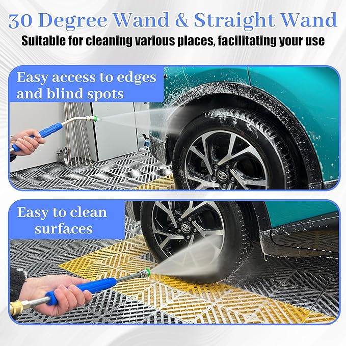 Pressure Washer Extension Wand, 17 Inch Stainless Steel Pressure Washer Wand with Slip Resistant Plastic Protective Cover, 1/4'' Quick Connect, 2 Pack