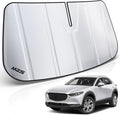 MZS Windshield Sun Shade Compatible with CX-30 CX30 2020-2026, Foldable Car Front Window Sunshade with Storage Pouch, SUV Sun Visor Shield Accessories for Interior Protector