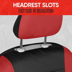 Motor Trend Red Cloth Car Seat Covers for Front Seats – Premium Automotive Bucket Seat Covers, Made for Vehicles with Removable Headrests, Interior Covers for Car Truck Van SUV