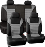 TLH Car Seat Covers Premium 3D Air Mesh Automotive Seat Covers Full Set Gray Seat Covers Airbag Compatible and Split Rear Car Seat Cover Universal Fit Interior Accessories for Cars Trucks and SUV