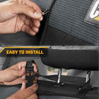 Cat MeshFlex Charcoal & Black Rear Seat Cover for Car – Durable Canvas & Mesh Design 60/40 Split Bench Protector for Cars, Trucks & SUVs – Back Seat Cover for Rear Bench – Interior Car Accessory