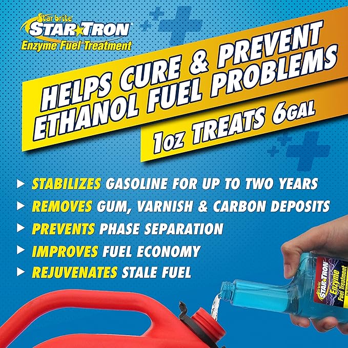 STAR BRITE Star Tron Enzyme Fuel Treatment SEF Gasoline Formula - 1 oz. Treats 6 Gallons - 8 OZ (14308SS)(FFP Certified) (Pack of 4)