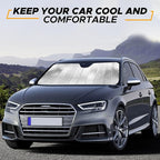EcoNour Accordion Car Windshield Sun Shade | Reflective Car Window Shades for UV & Sun Protection | Foldable Windshield Cover Keeps Interior Cool | 26 x 56 Inches